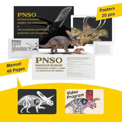 PNSO 2022 Torosaurus Aubrey & Dabei dinosauro linea museale in scala 1:35
