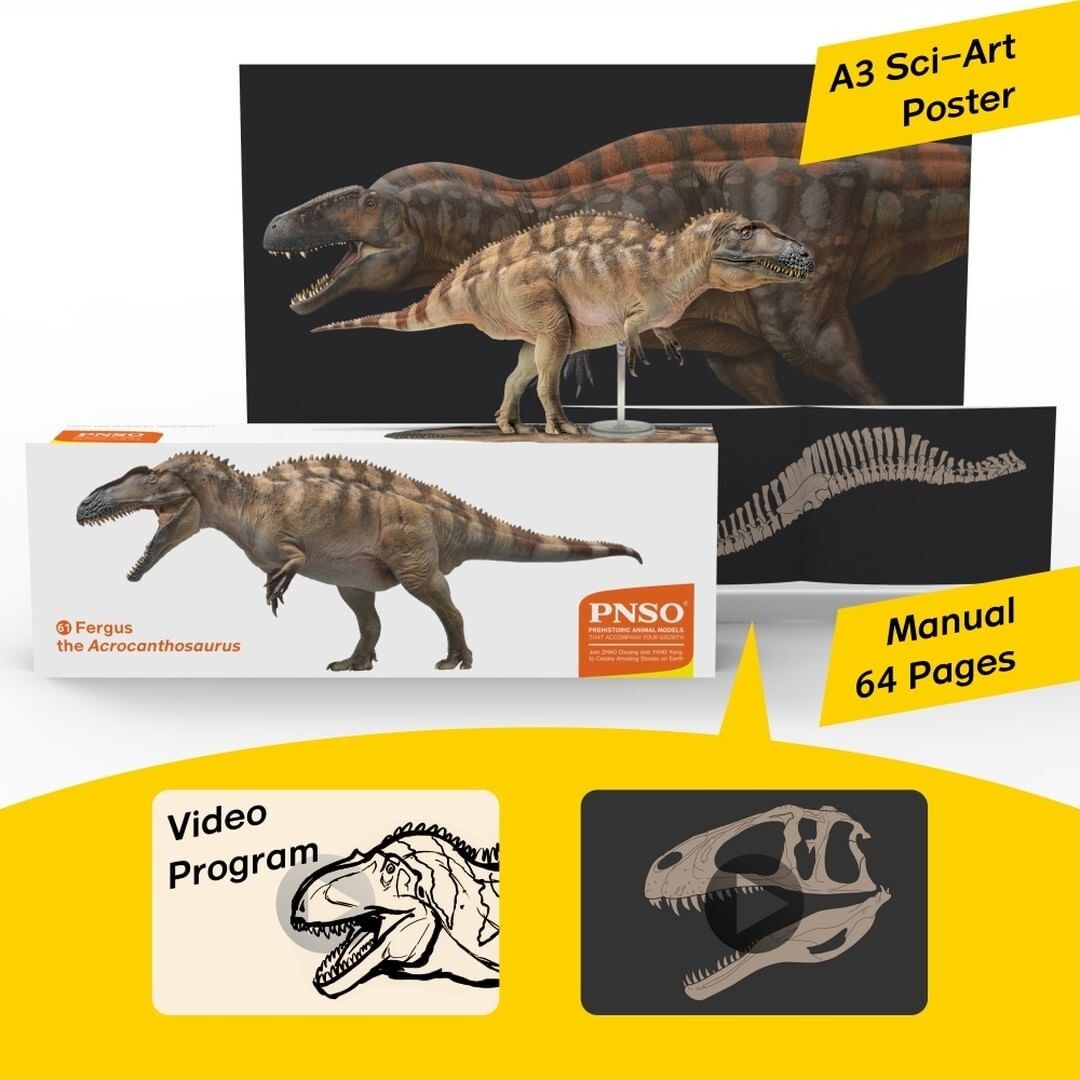 PNSO 2022 Fergus Acrocanthosaurus dinosauro in scala 1:35 - mandibola mobile